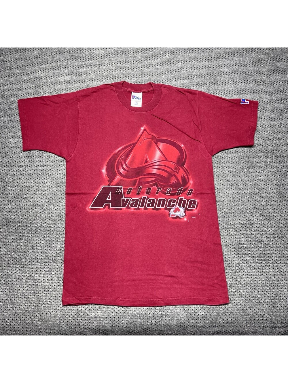 Vintage 1990S Pro Player Colorado Avalanche T-Shirt Medium Rare Men’s Burgundy